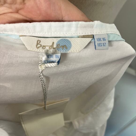 Boden Women's Tie Waist Tank Top Size 12 Button Front Sleeveless Preppy - Picture 5 of 7